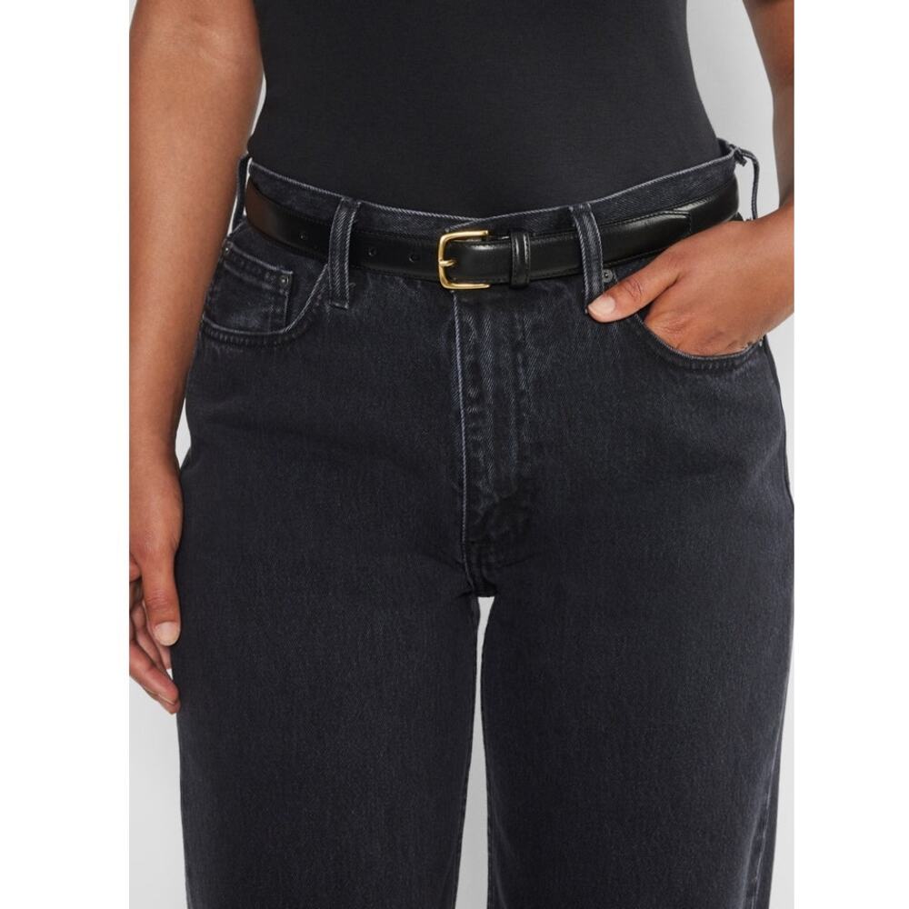 Nwot: Aritzia Essentials Solid Brass Leather Belt… - image 2